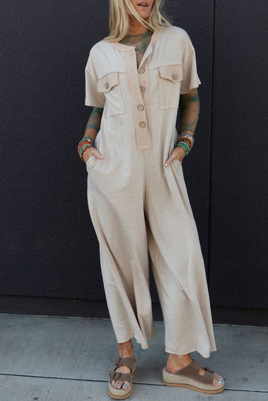 Beige Button Jumpsuit RTS