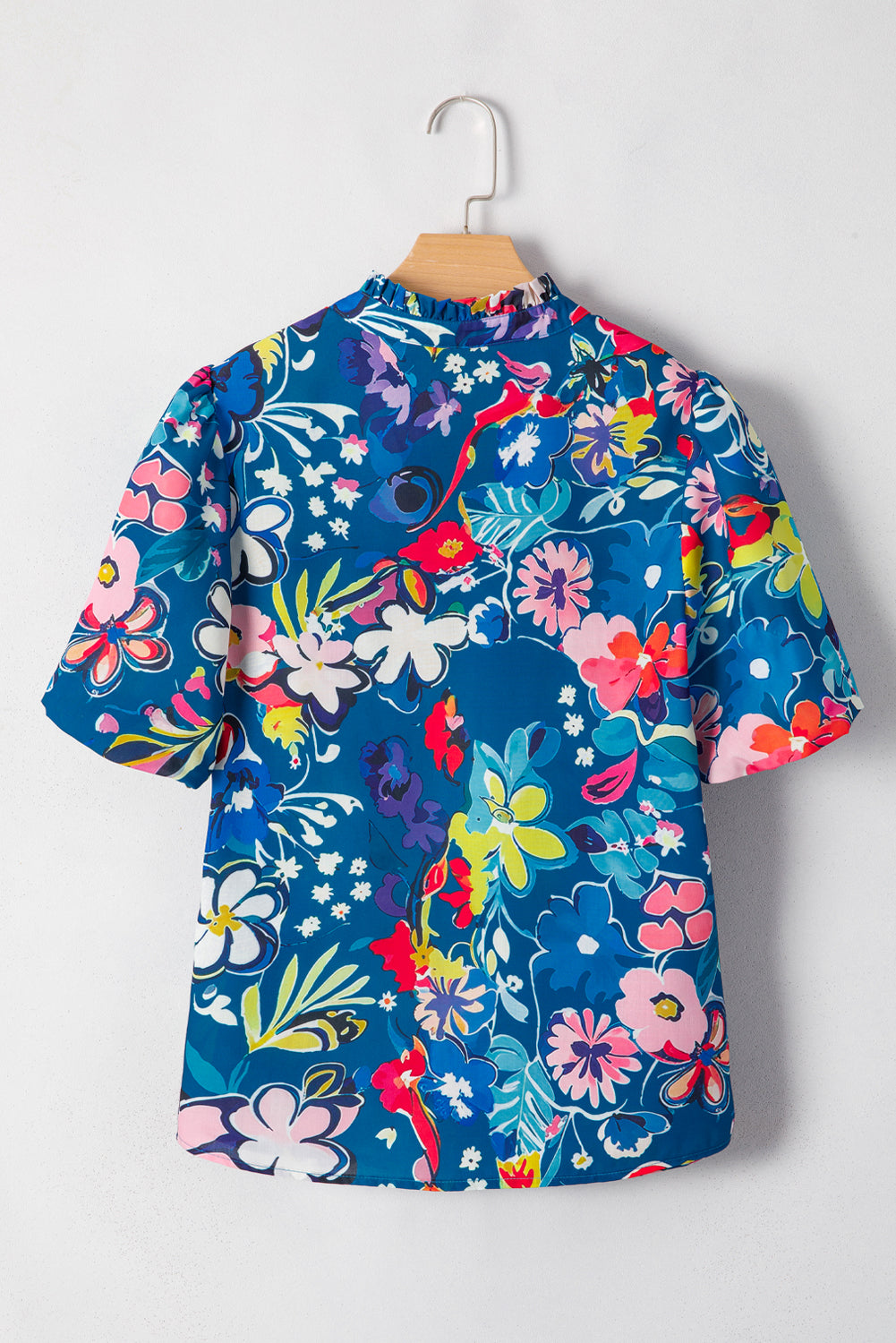 Blue Flower Puff Blouse LT