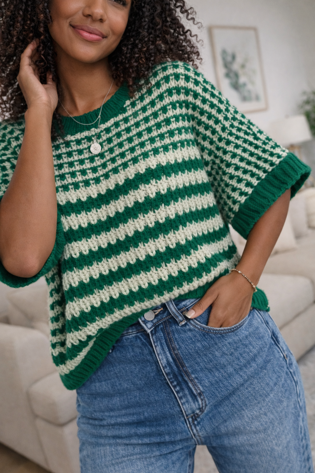 Stripe Slouchy Sweater RTS
