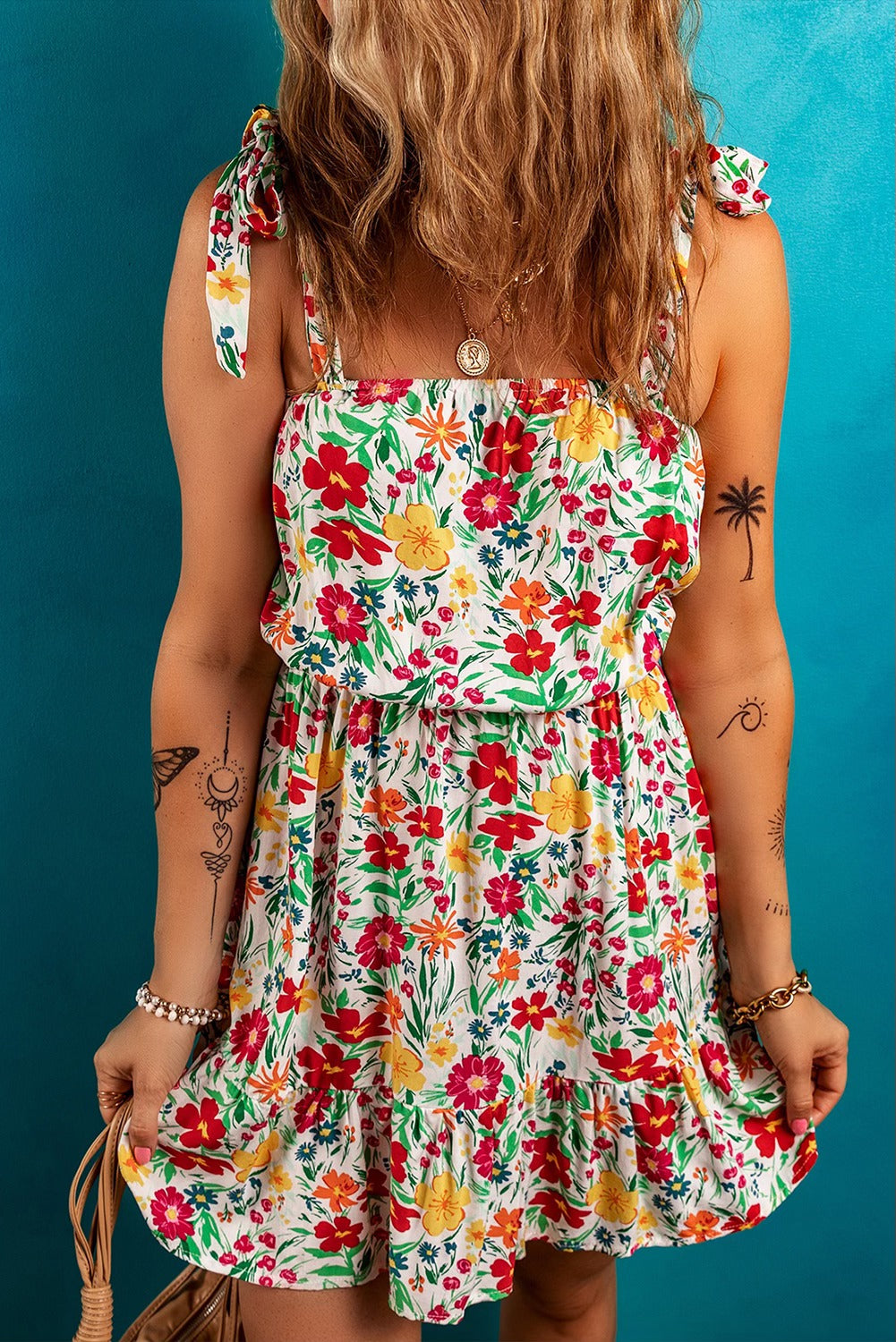 Floral Knotted Strap Dress RTS