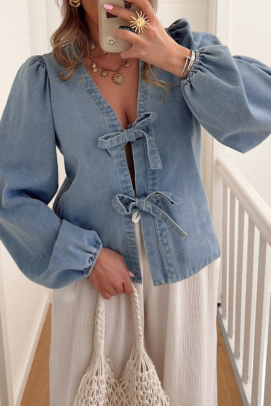 Tied Front Denim Top RTS