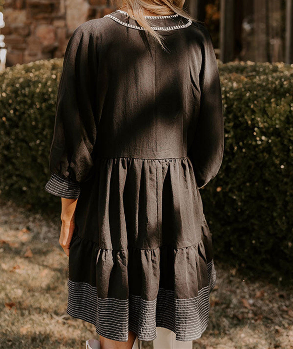 Stitched Tiered Mini Dress RTS