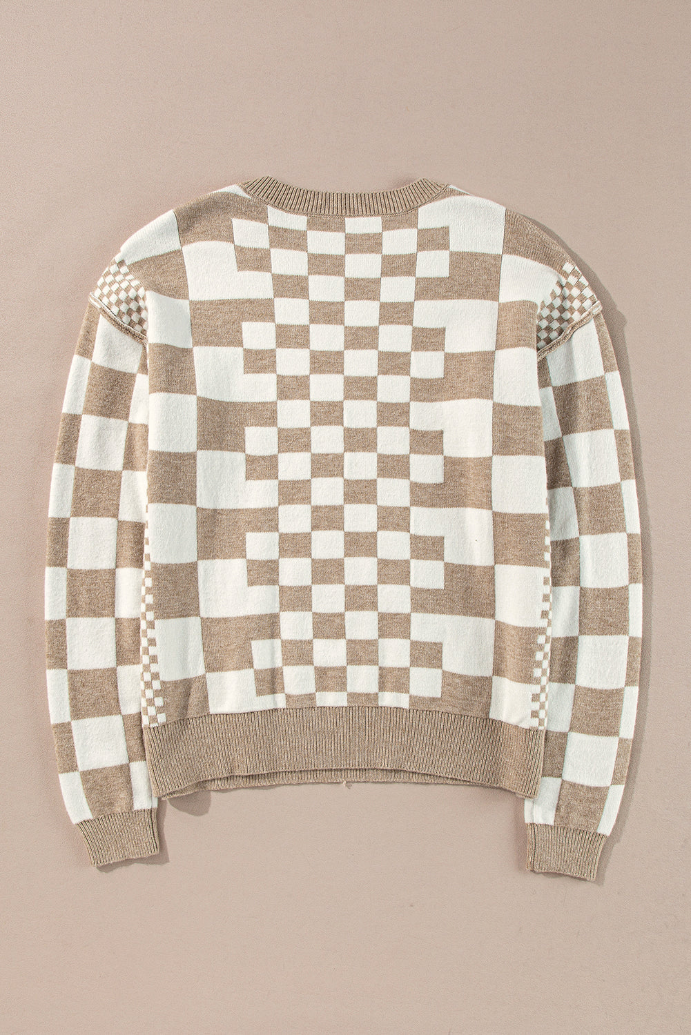 Beige Checkered Sweatshirt July.