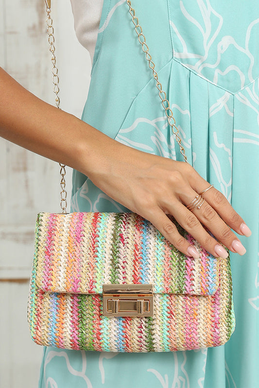 Pink Stripe Woven Bag RTS