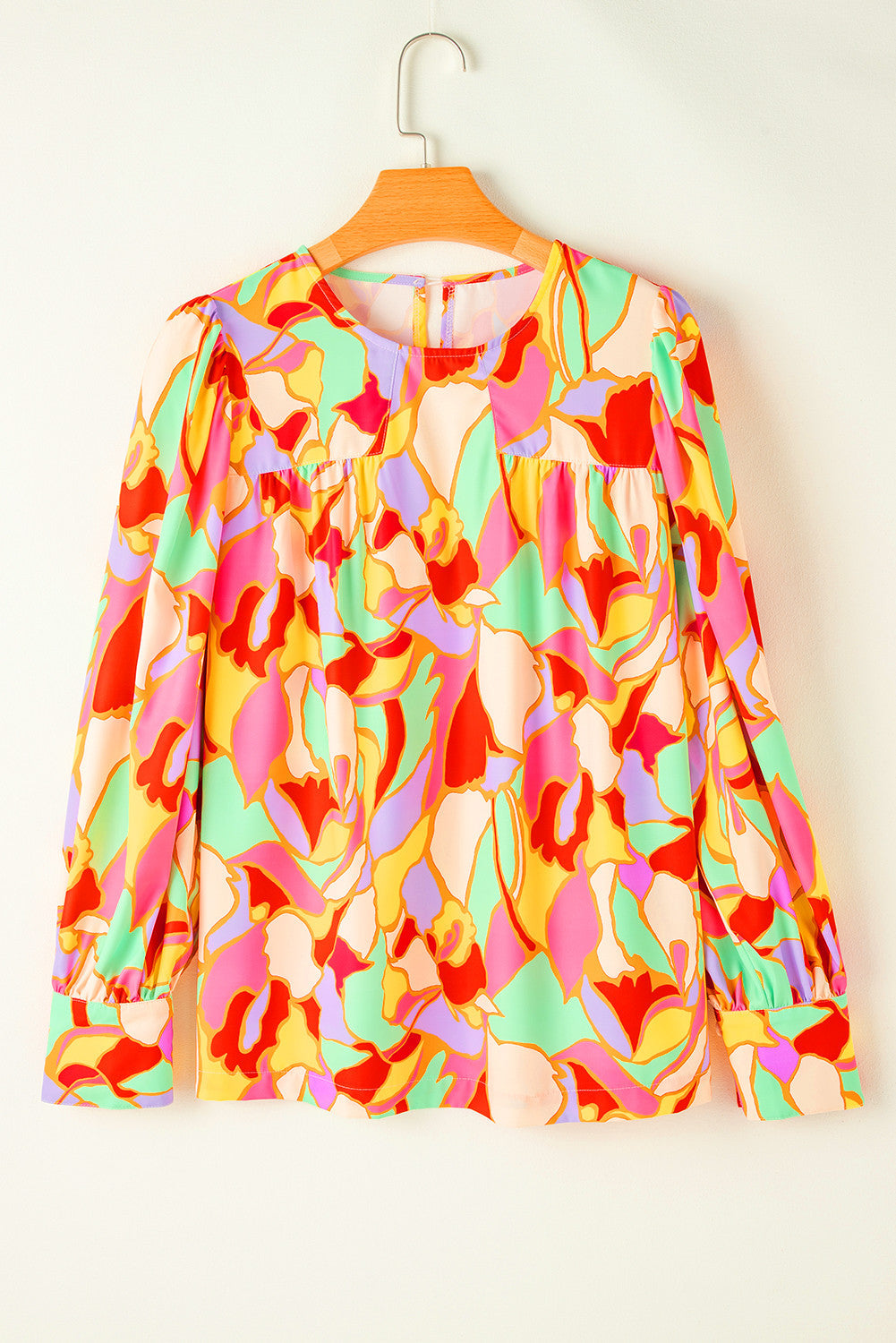 Abstract Print Puff Sleeve Top RTS