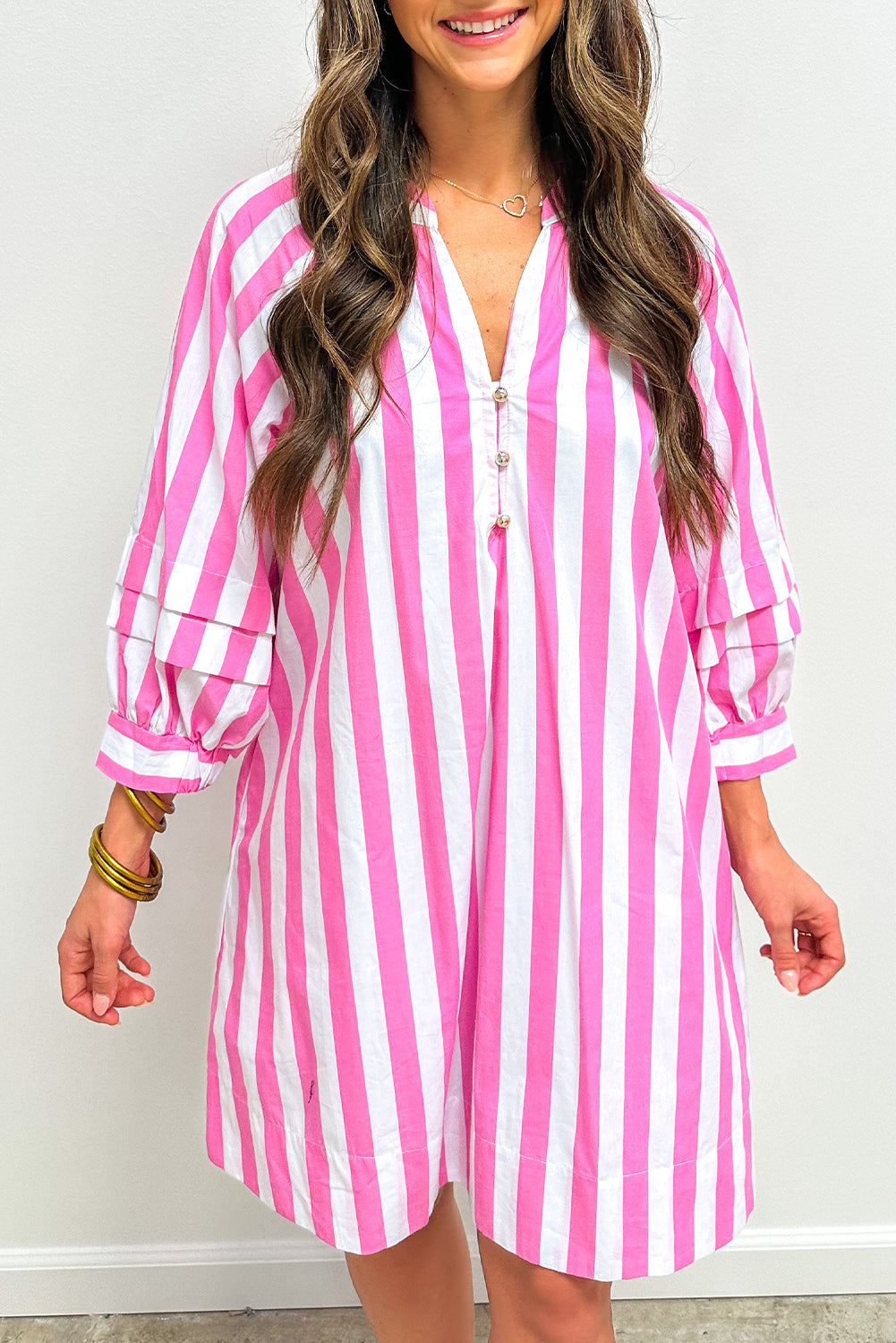 Rose Stripe Loose Dress RTS