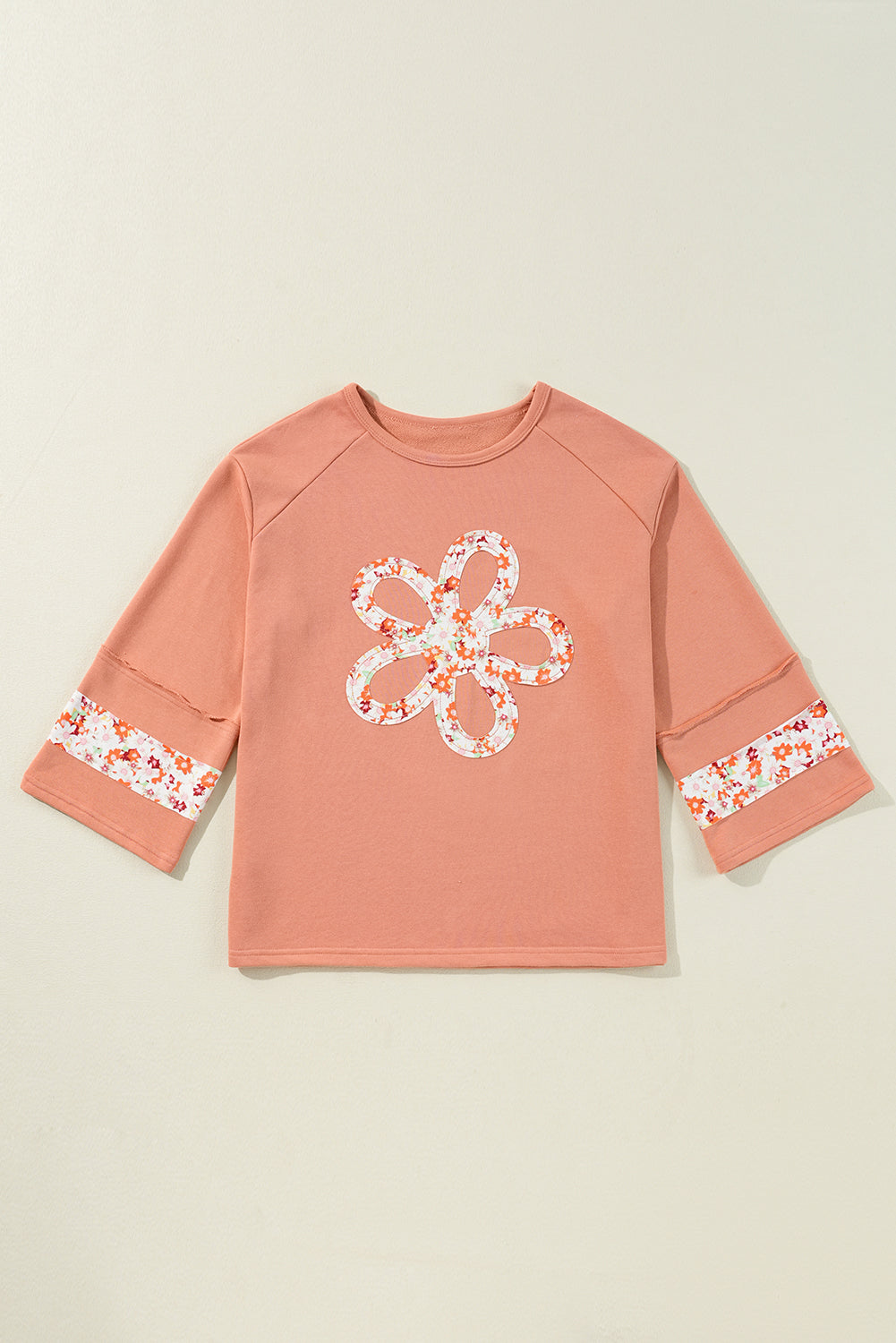 Orange Flower Patch Top June.