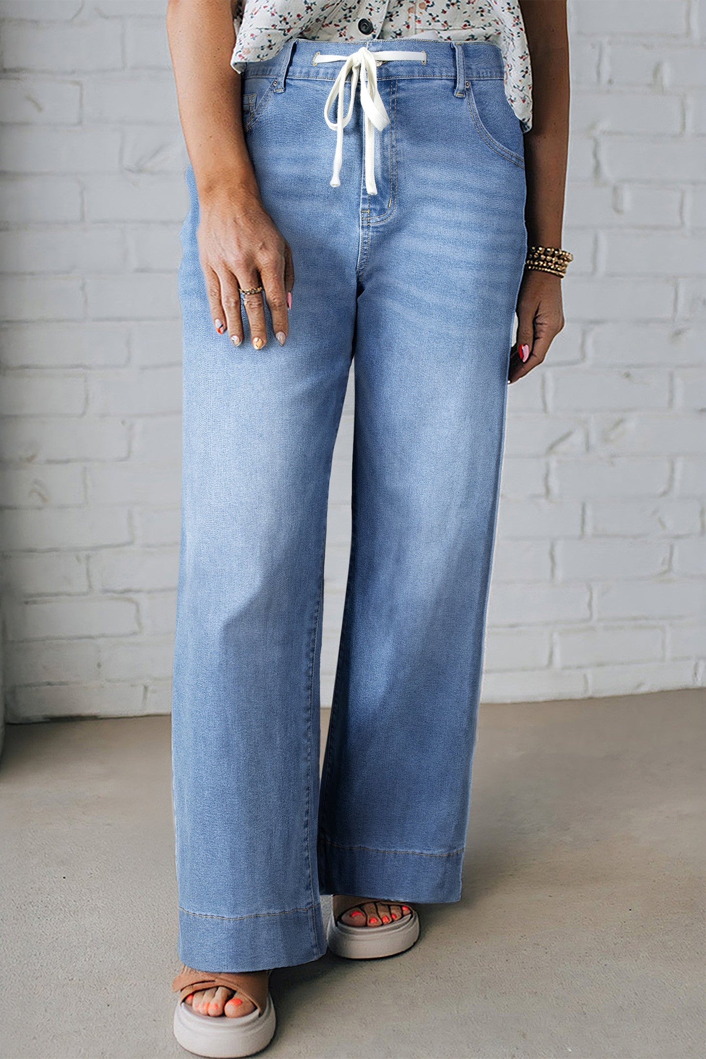 Acid Wash Lace Plus Jeans February.