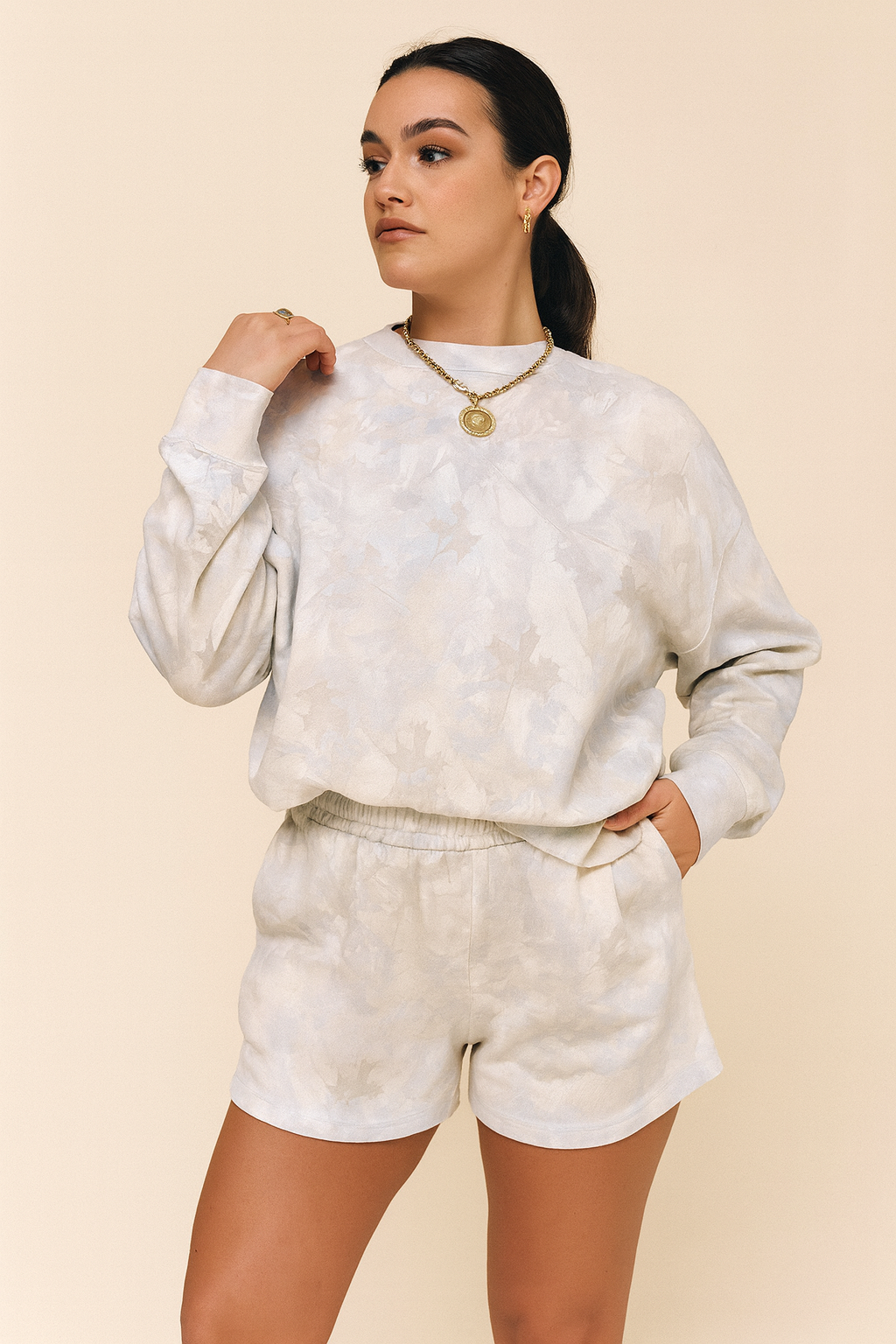 Beige Camo Pullover Top Set RTS