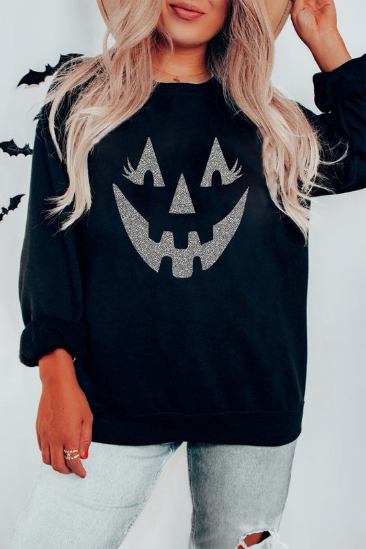 Black Spooky Face Sweatshirt RTS