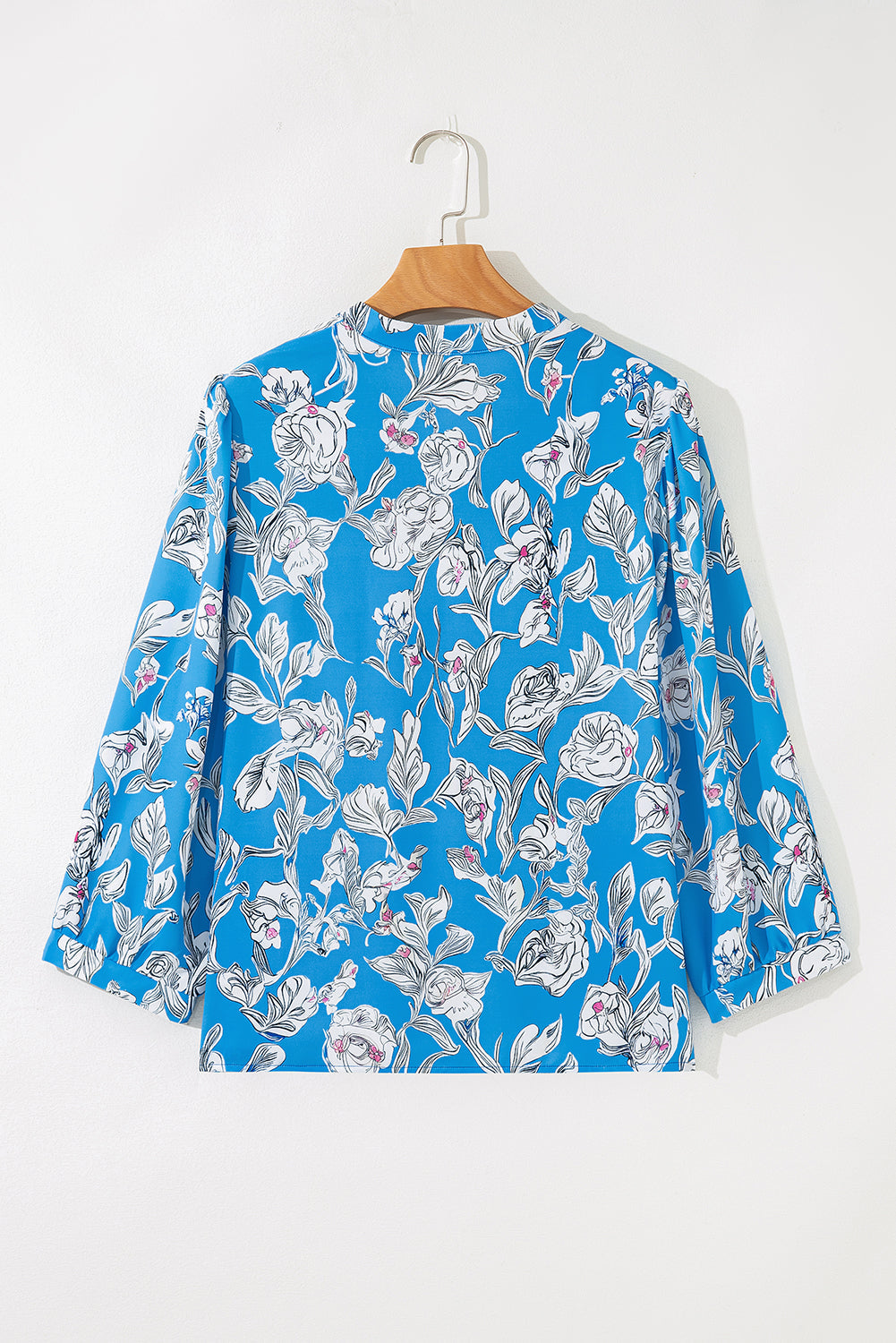 Blue Floral Fall Blouse RTS