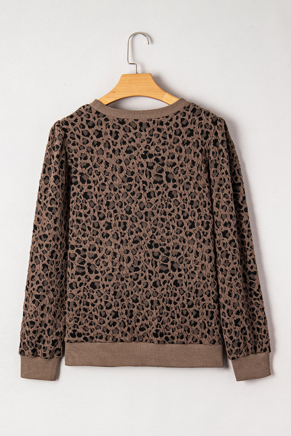 Brown Ribbed Leopard Top RTS