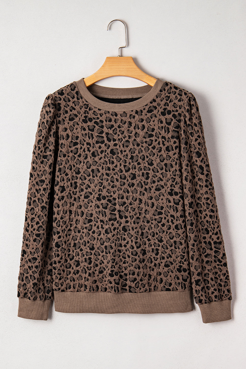 Brown Ribbed Leopard Top RTS