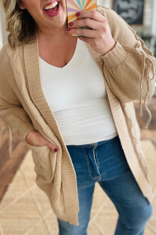 Cable Knit Plus Size Cardigan RTS