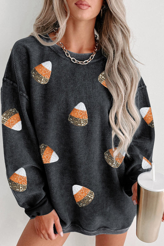 Candy Corn Ribbed Sweatshirt RTS