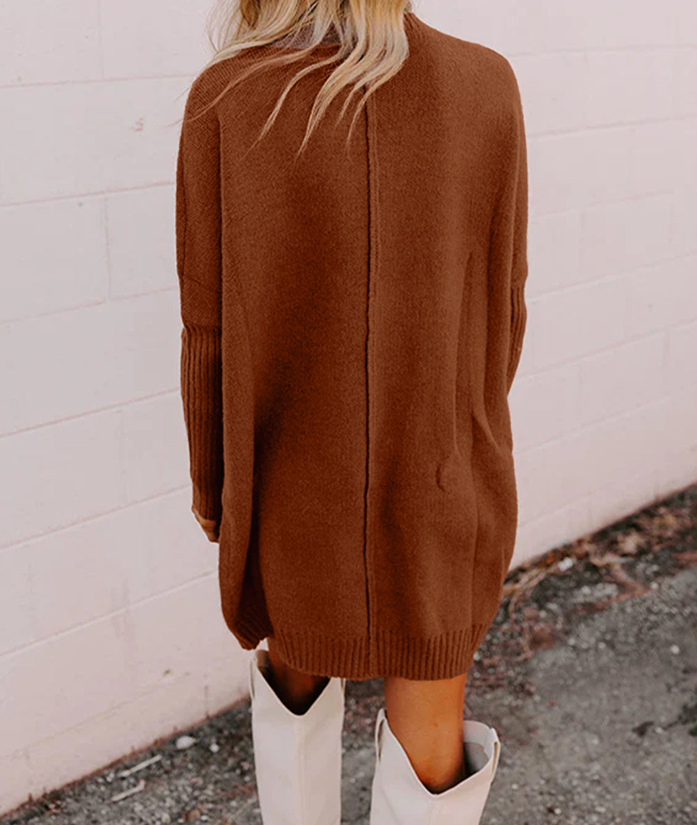Chestnut Ribbed Sweater Dress RTS