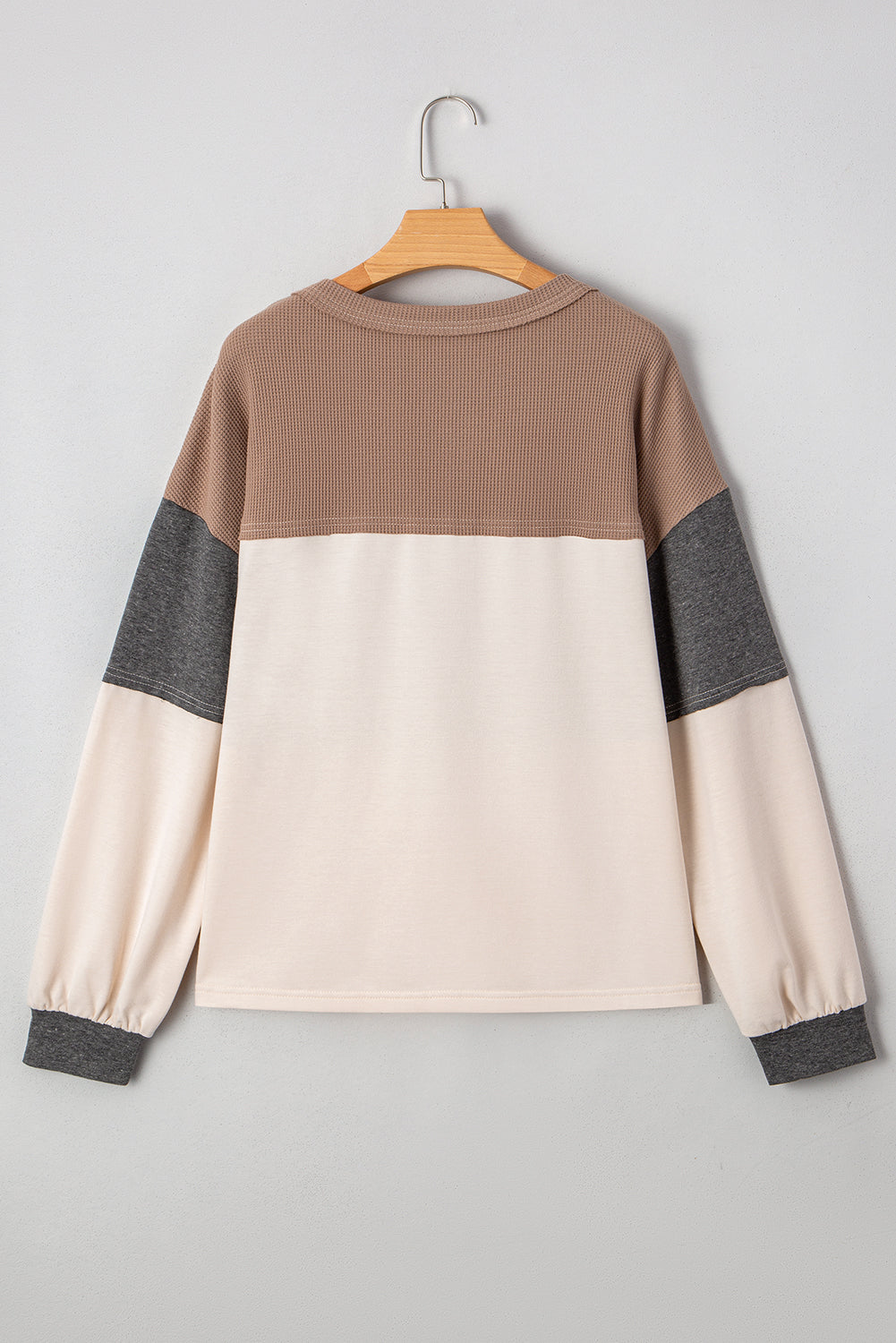 Colorblock Waffle Henley Top RTS