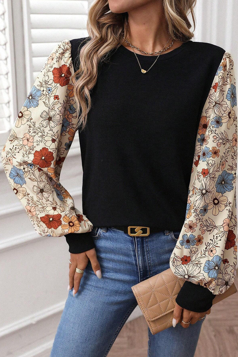 Floral Sleeve Top RTS