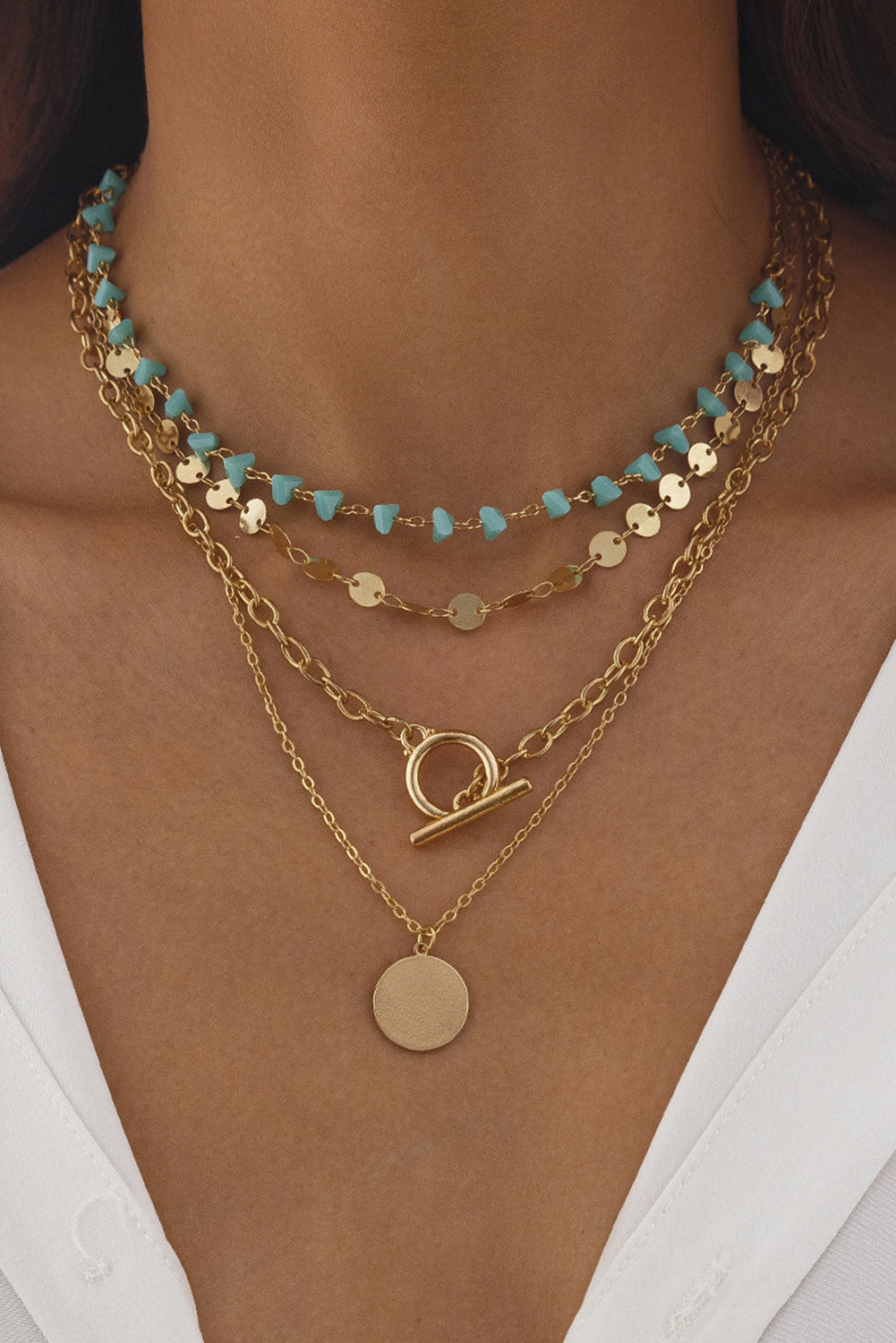 Gold Turquoise Necklace Set RTS
