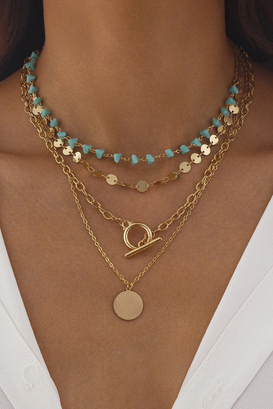Gold Turquoise Necklace Set RTS