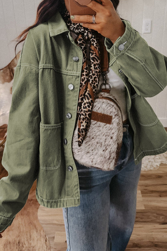 Green Boyfriend Fit Denim Jacket RTS