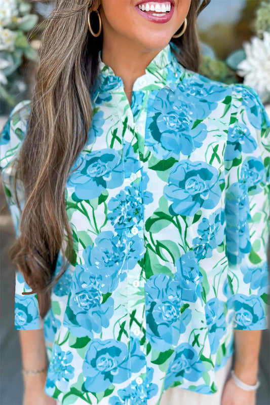 Green Floral Elegant Top FB