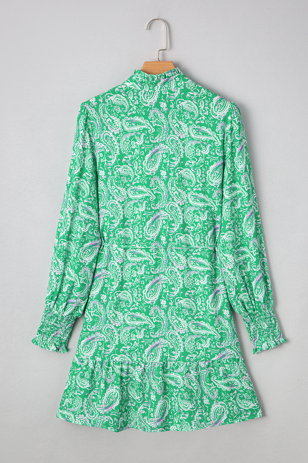 Green Paisley Tie Front Dress RTS