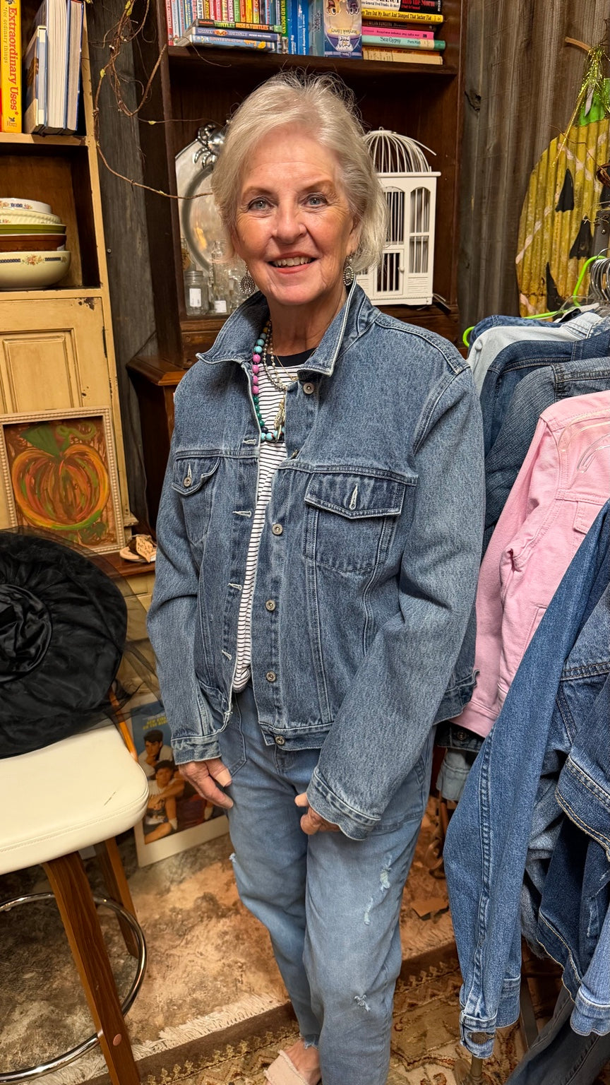 Faded Glory American Flag Denim Jacket