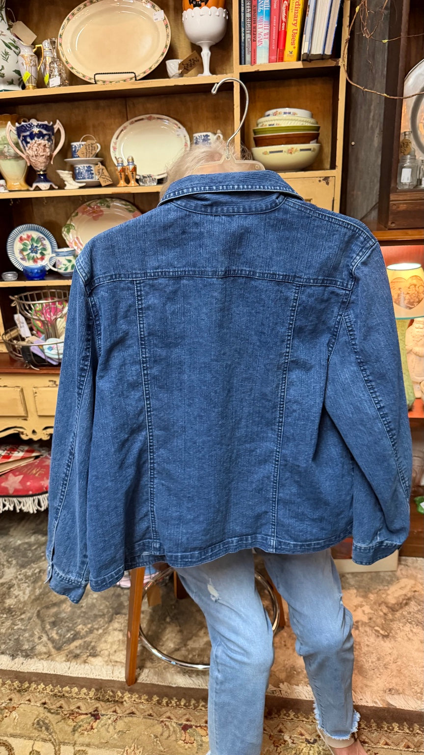 Alfred Dunner Embroidered Denim Jacket