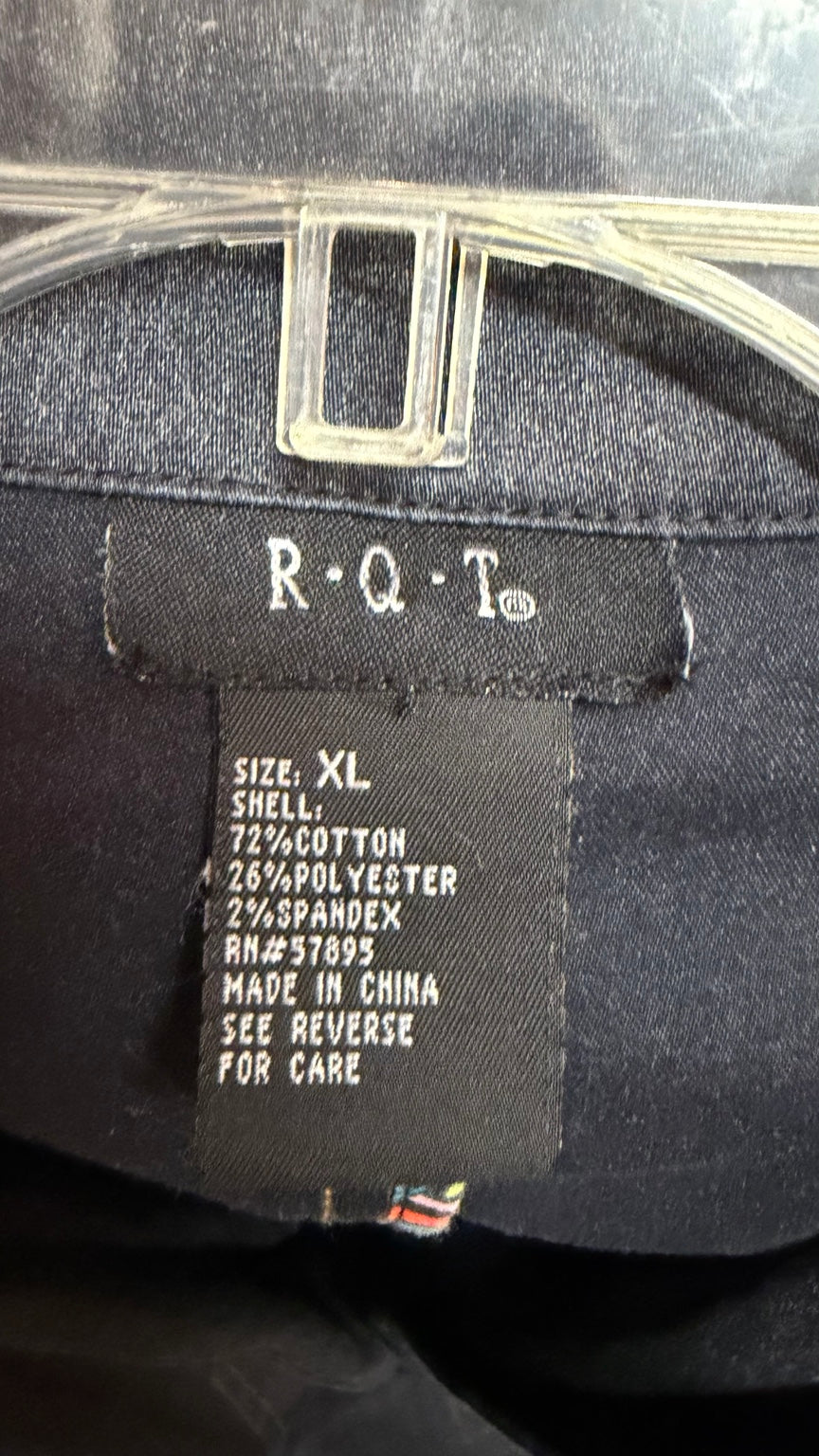 R.Q.T. Dark Denim Three-Button Blazer