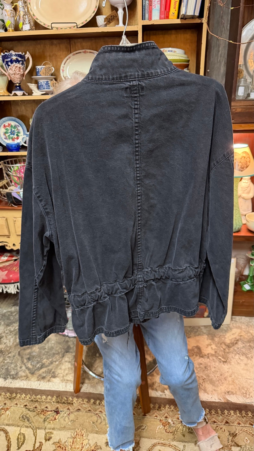 Easel Washed-Black Drawstring Jacket