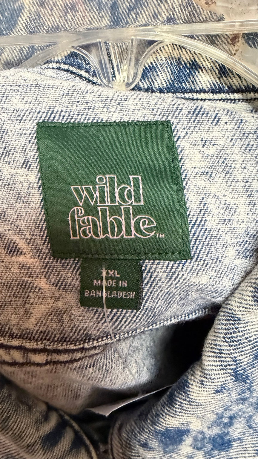 Wild Fable Acid-Wash Four-Pocket Jacket