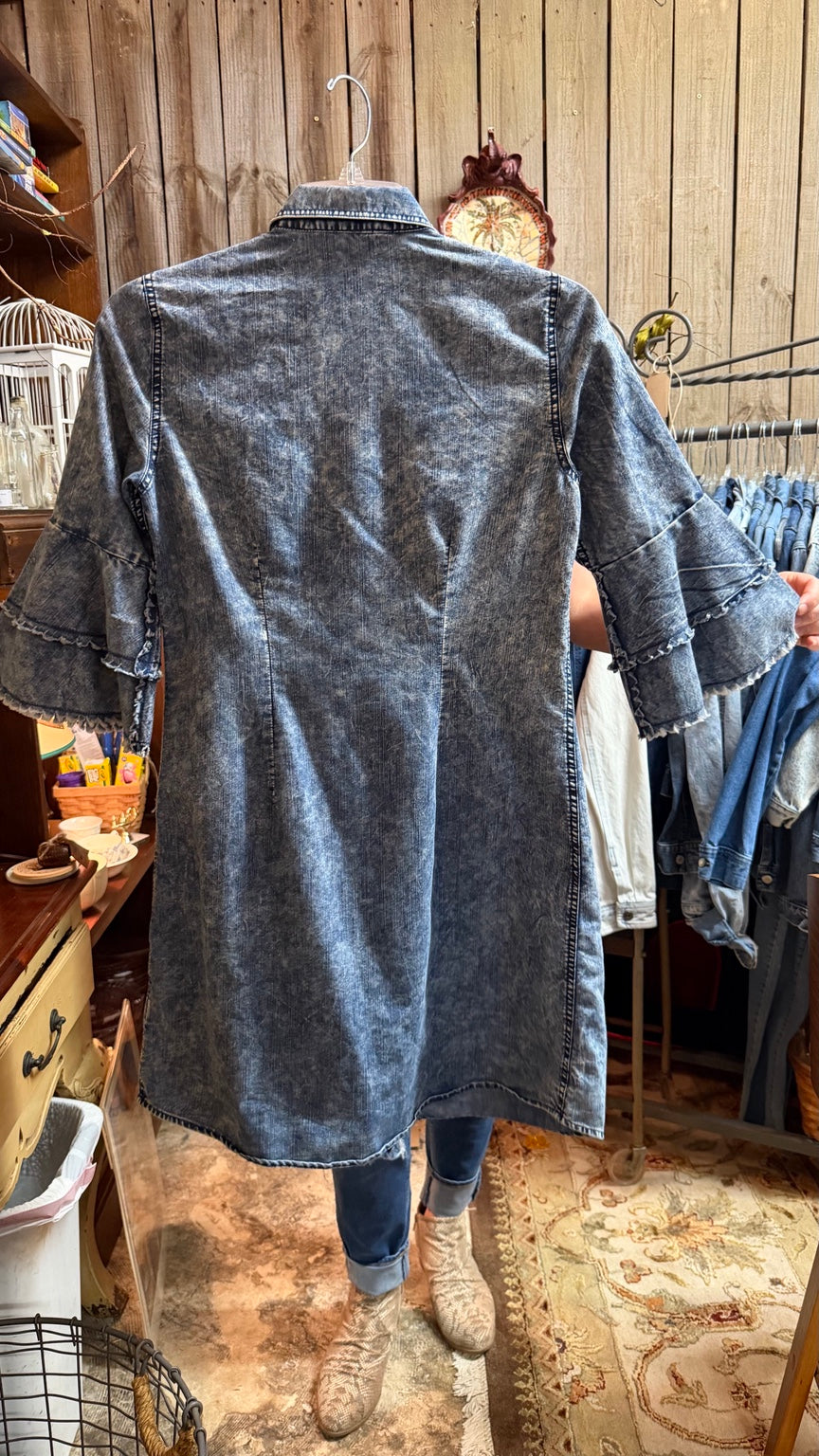 Given Kale Acid-Wash Denim Dress