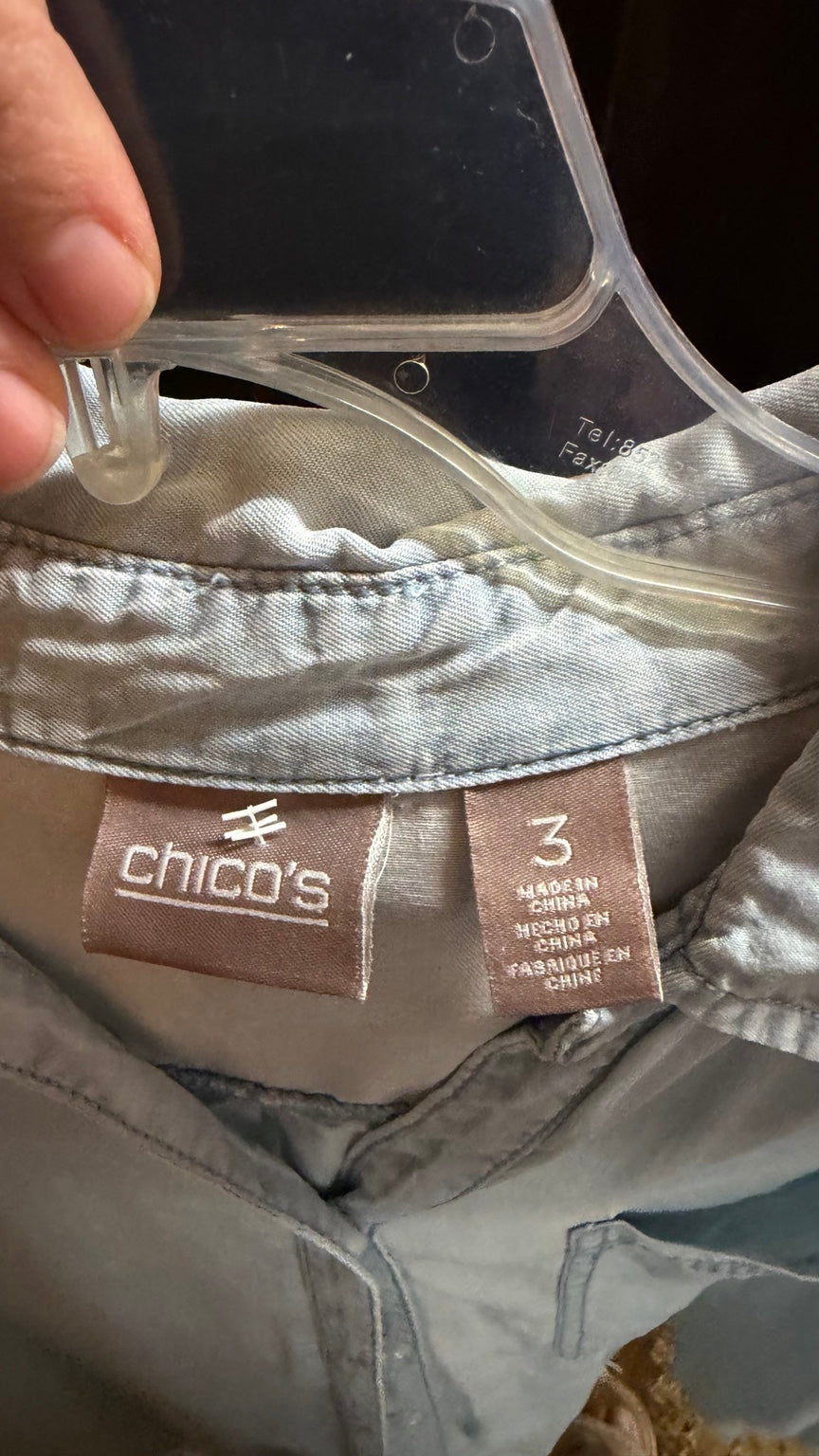 Chico’s Light Neutral Button-Up Shirt