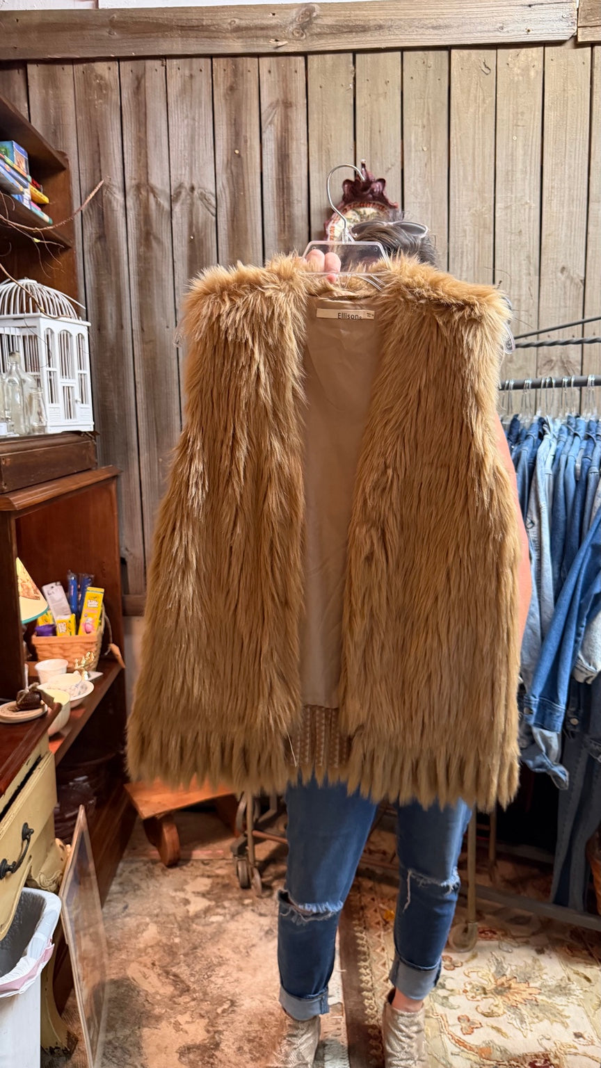 Ellison Camel Shaggy Vest