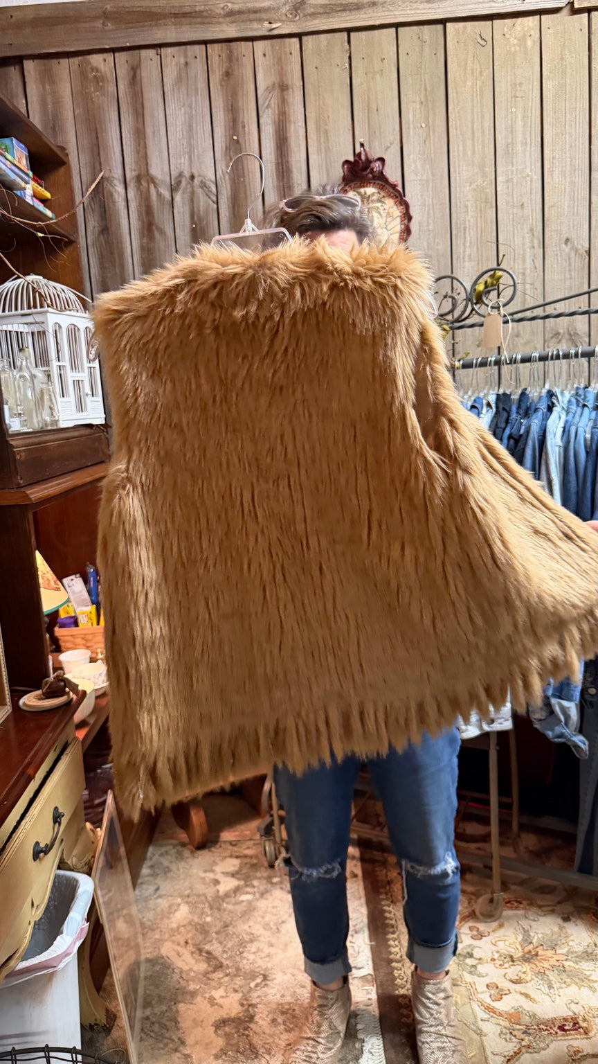 Ellison Camel Shaggy Vest