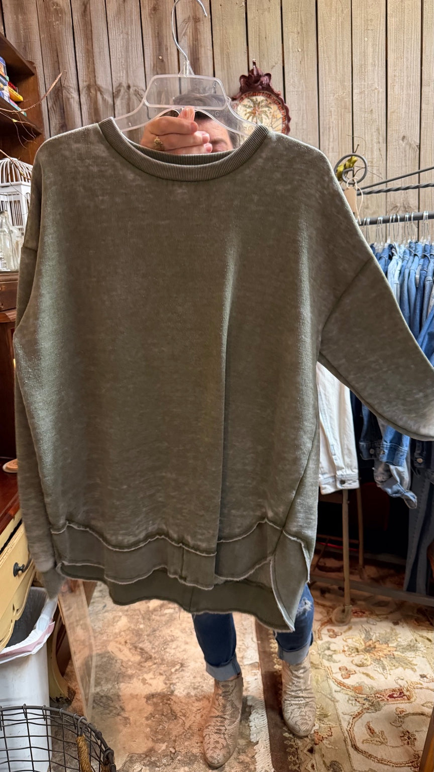 Royce Olive Washed Sweatshirt