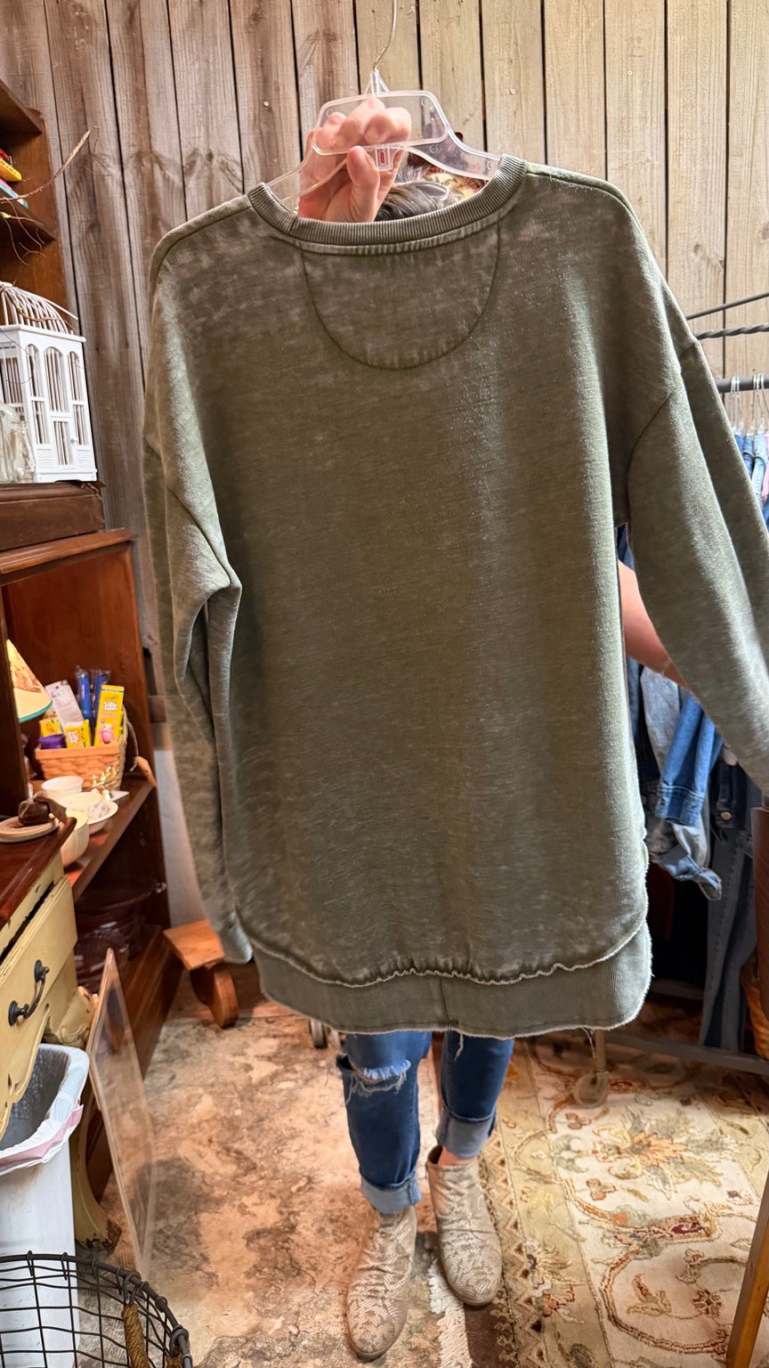 Royce Olive Washed Sweatshirt