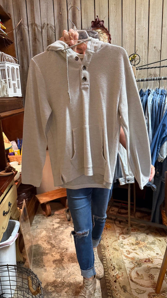 Old Navy Neutral Herringbone Hoodie