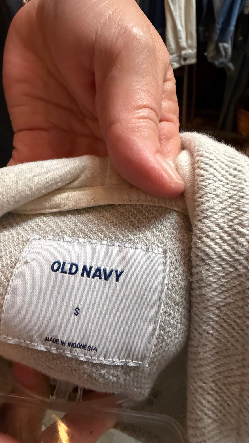 Old Navy Neutral Herringbone Hoodie