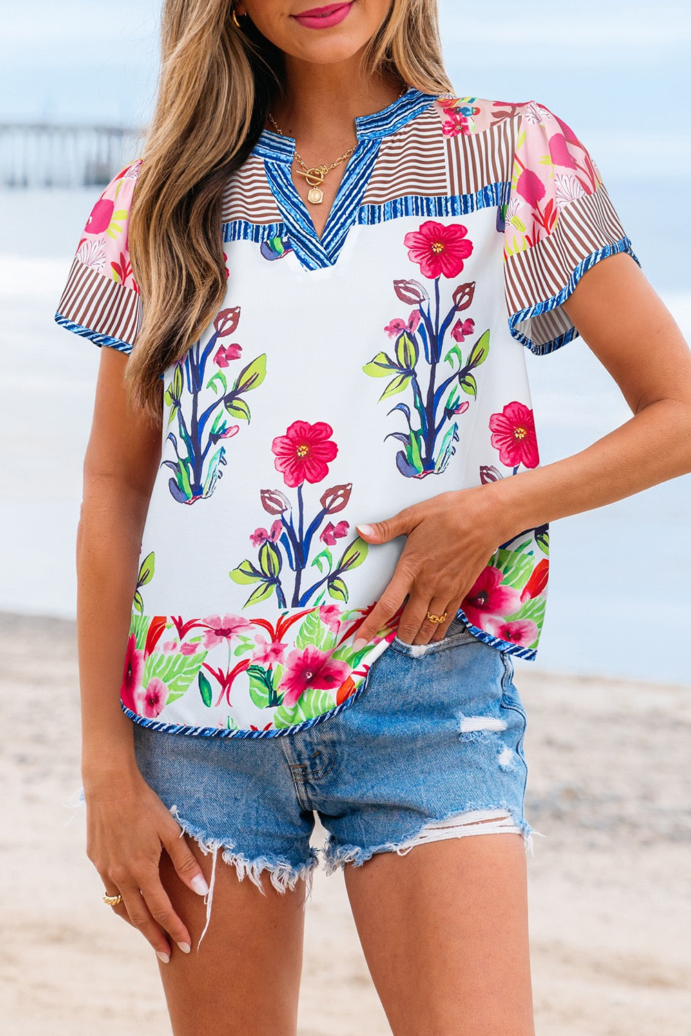 Floral Patchwork Blouse LT