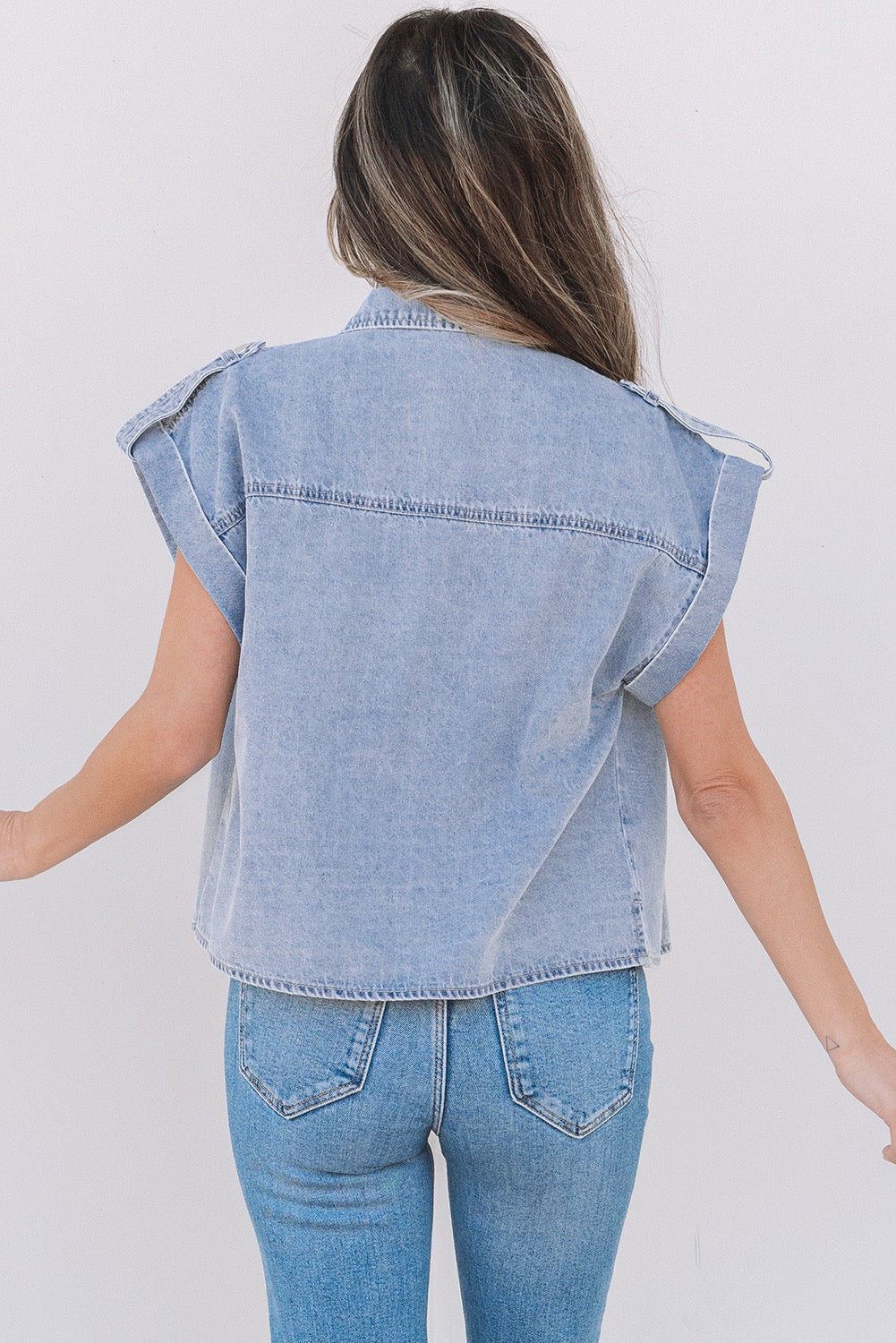 Denim Cap Sleeve Top LT