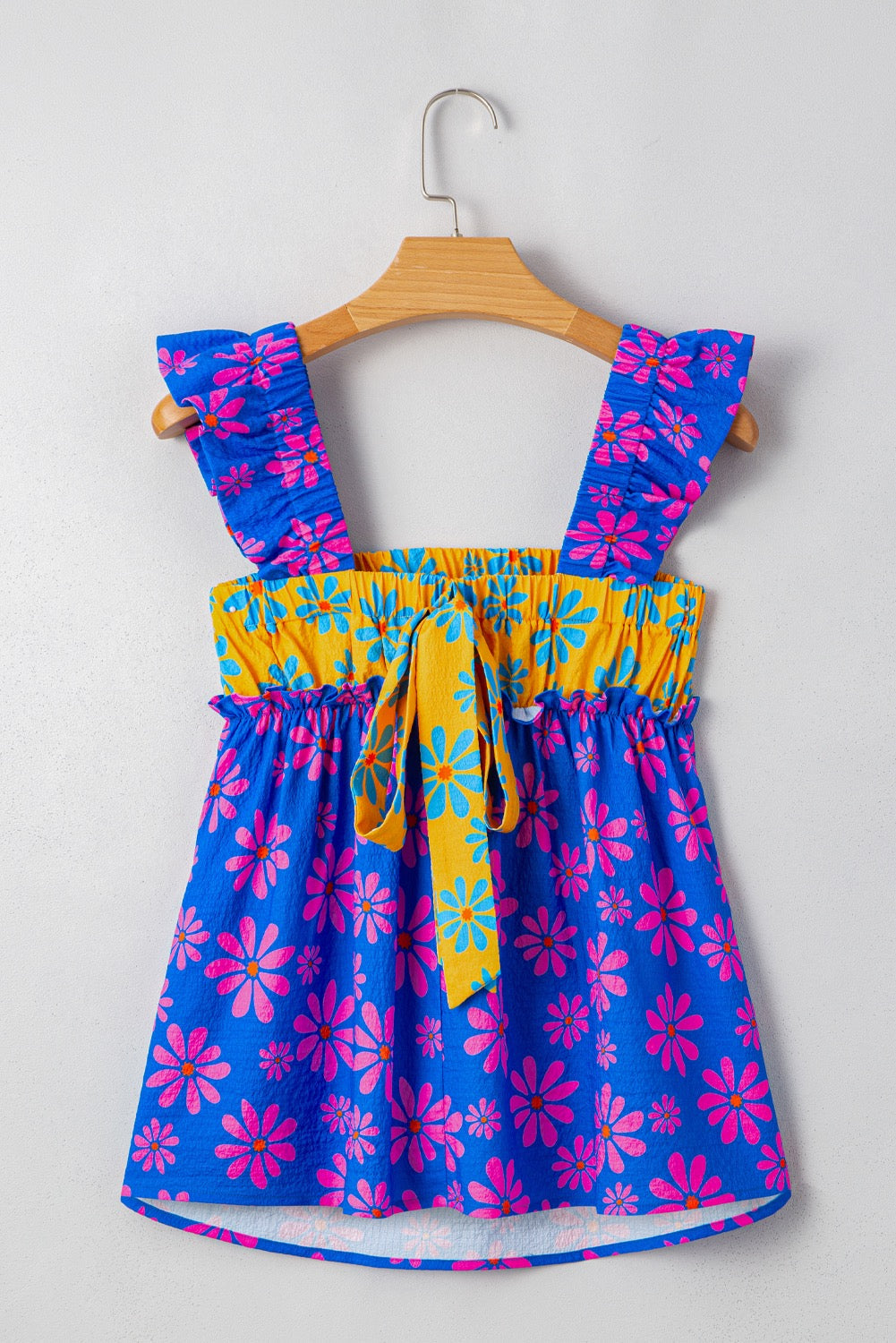 Blue Floral Flutter Tank Top LT