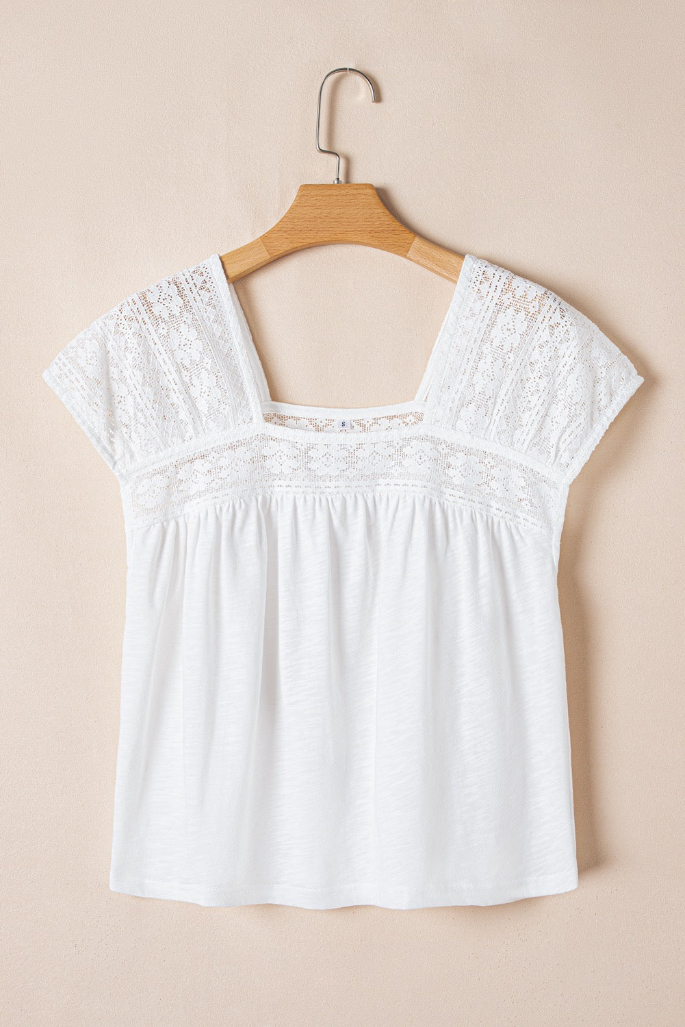 White Lace Patchwork Blouse LT