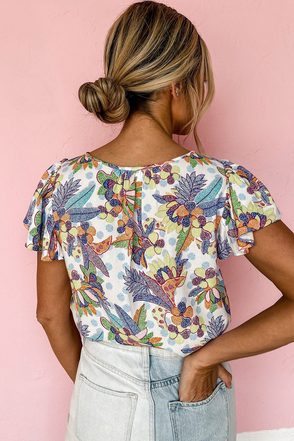 Tropical Floral Print Blouse LT