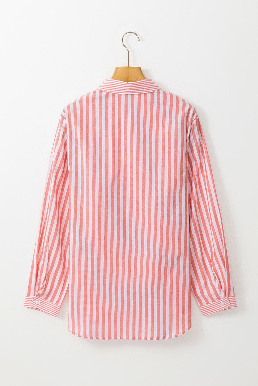 Pink Striped Casual Button Top LT