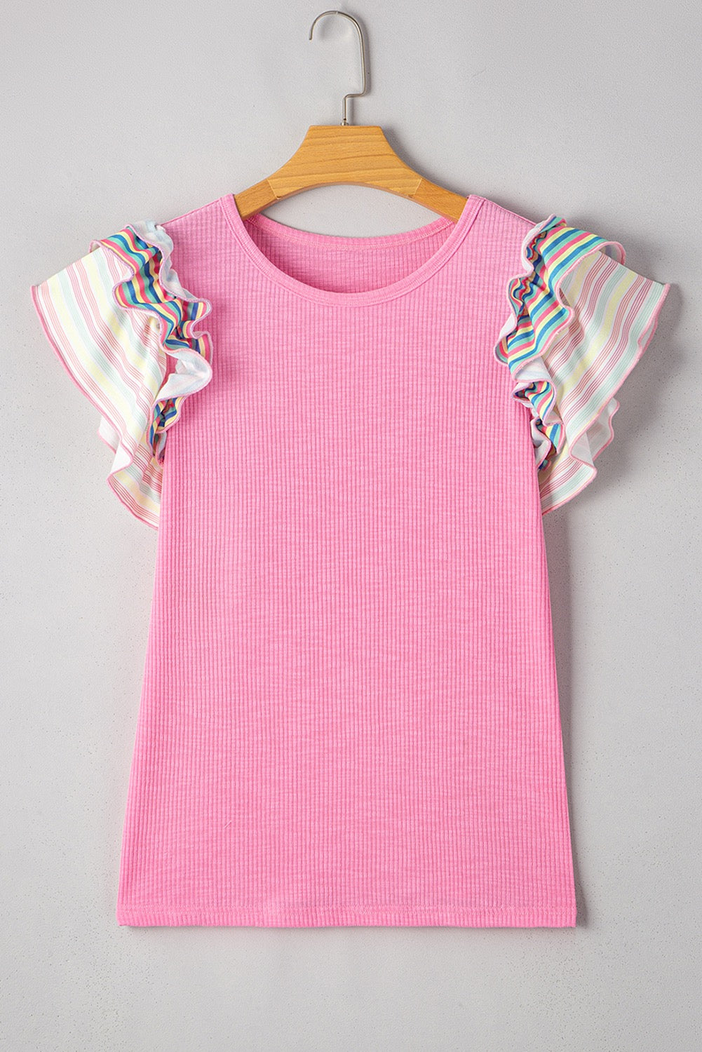 Rainbow Flutter Sleeves Top LT