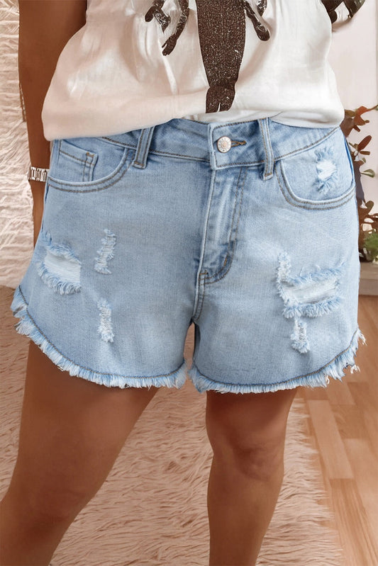 Loose Distressed Denim Shorties RTS