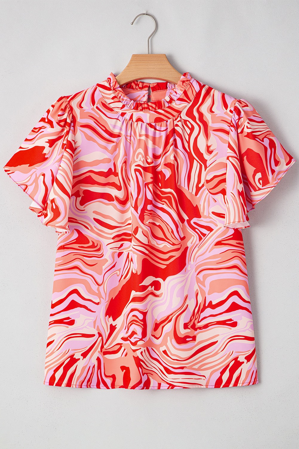 Red Abstract Blouse LT
