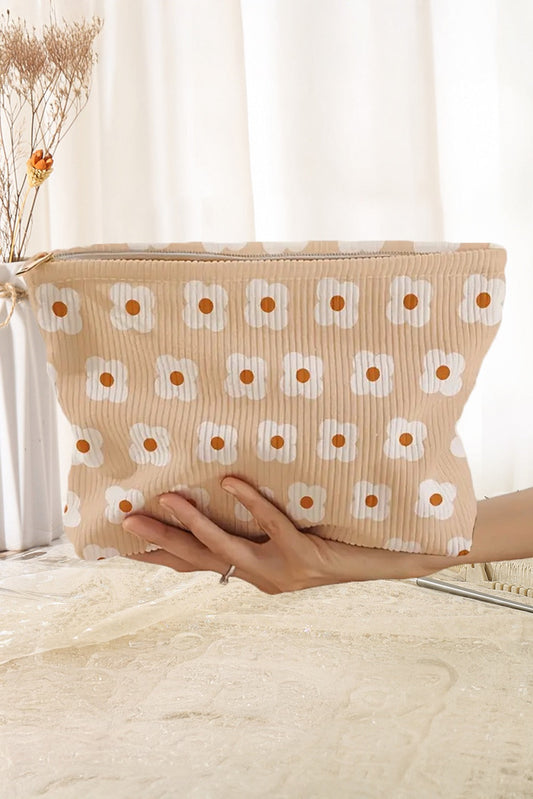 Neutral Flowers Makeup Bag RTS
